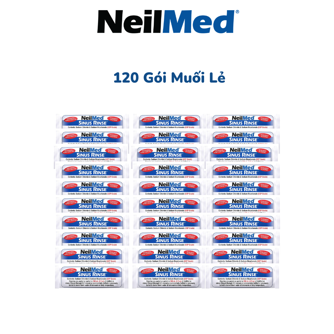 Muối Rửa Mũi Neilmed Cho Bình 240ml (Không Hộp) ngăn vừa viêm mũi nghẹ mũi