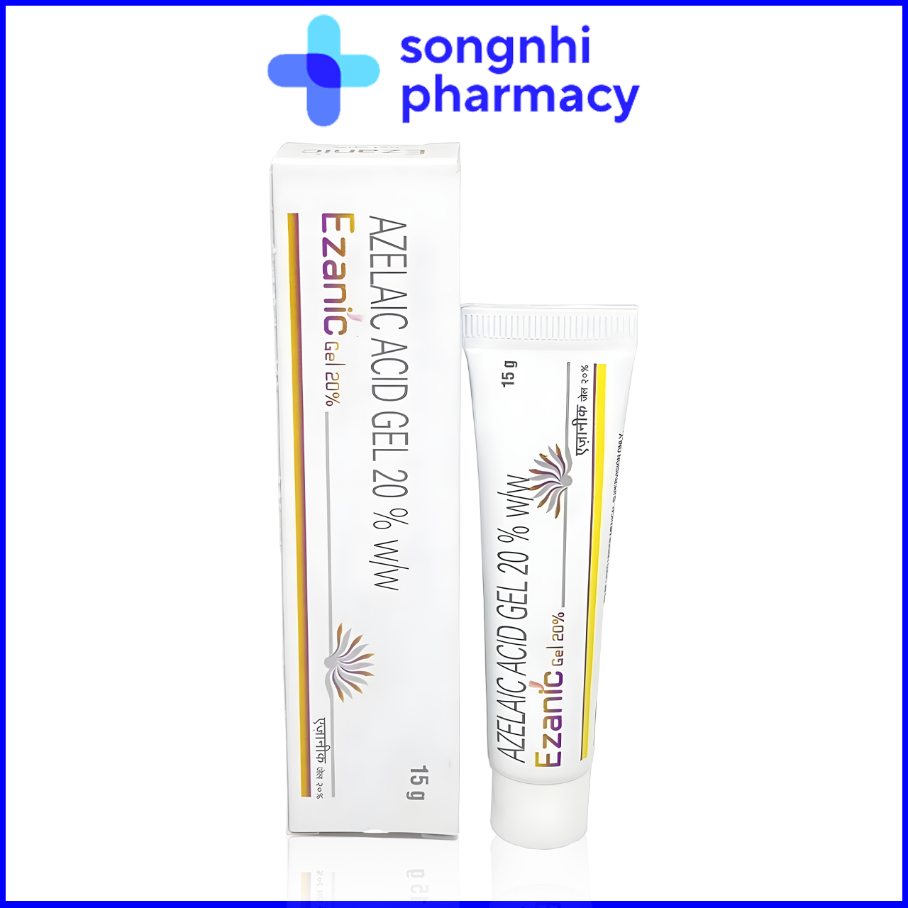 Ezanic Gel 20% Tube 15g – Ezanic Azelaic Acid Gel 20% Giảm Mụn Mờ Thâm Sáng Da