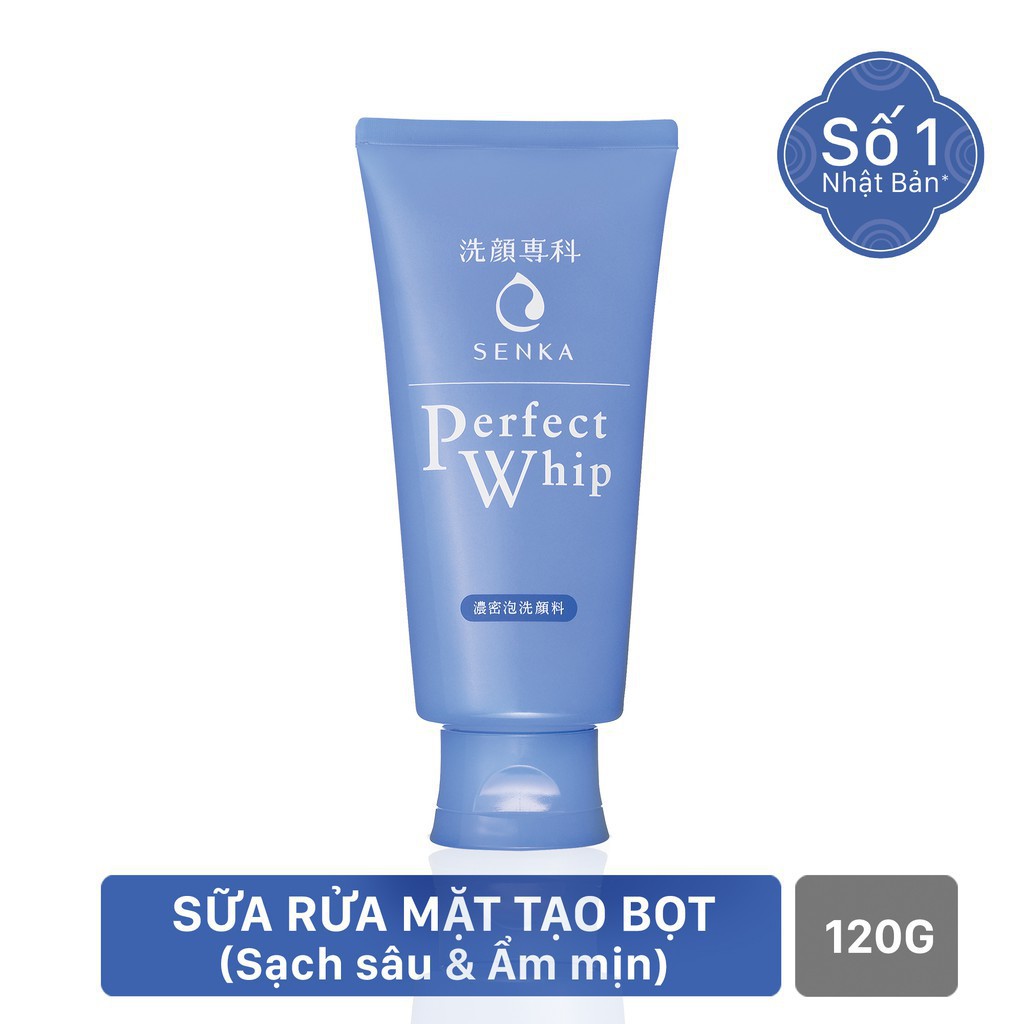 [HCM][Mẫu cũ hoặc mới] Sữa Rửa Mặt Tạo Bọt Chiết Xuất Tơ Tằm Trắng Senka Perfect Whip 120g