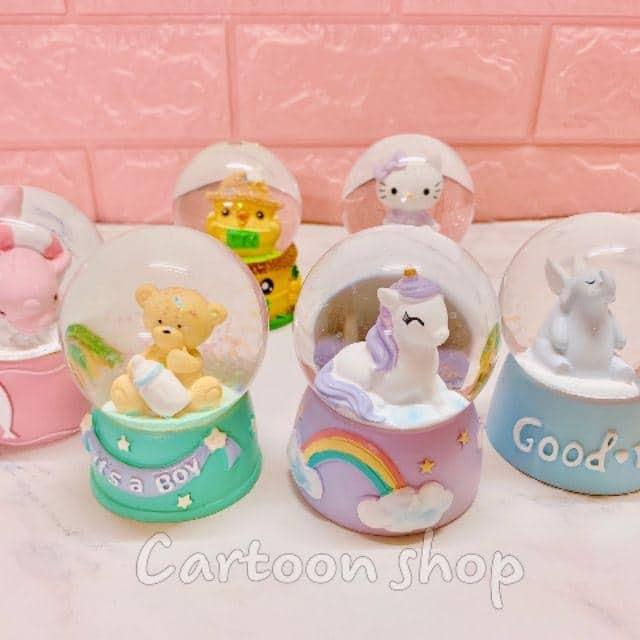 [MUA 2 GIẢM 5%]Quả cầu tuyết 10cm có đèn dễ thương quà tặng lưu niệm