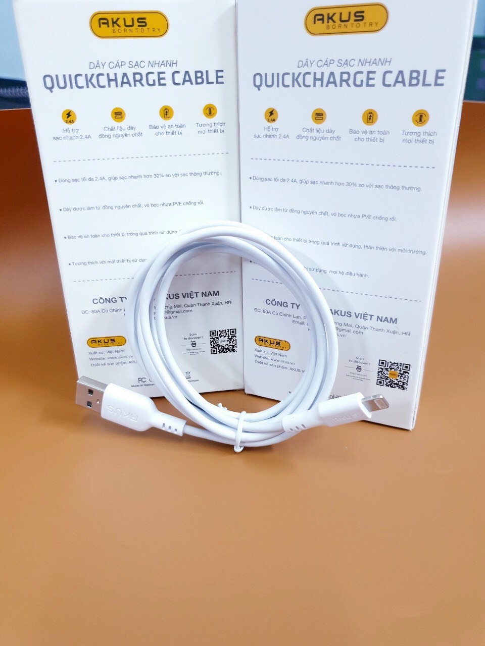 Dây cáp sạc nhanh 1M (Lightning) AKUS - A312s Dây sạc nhanh Dây sạc cho Iphone Iphone 6 Iphone 7 Ip