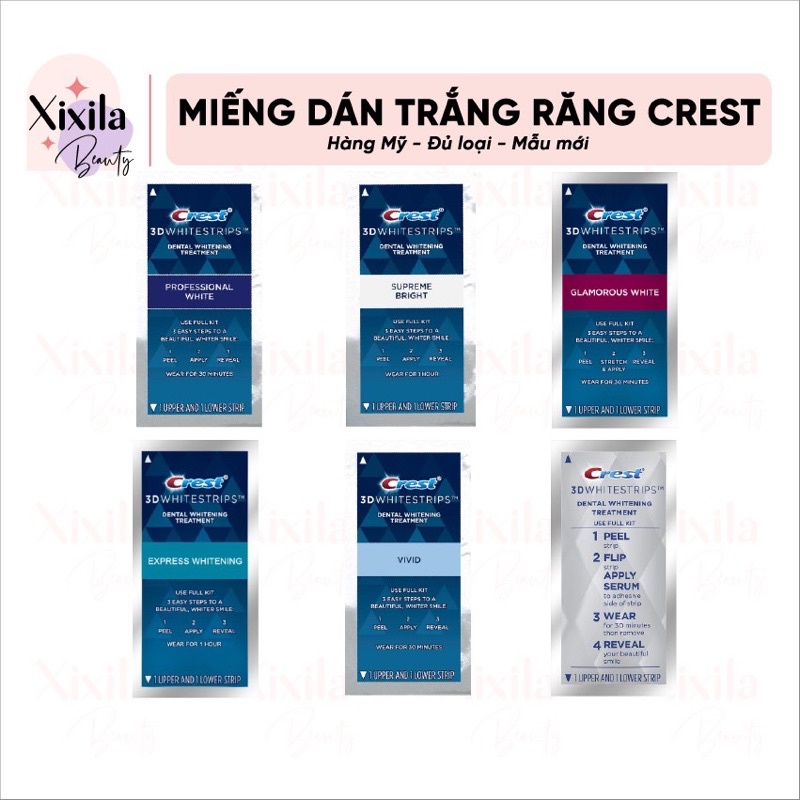 Miếng Dán Trắng Răng Crest Professional Effects/ Supreme Flexfit/ Glamorous White/ 1Hour Express