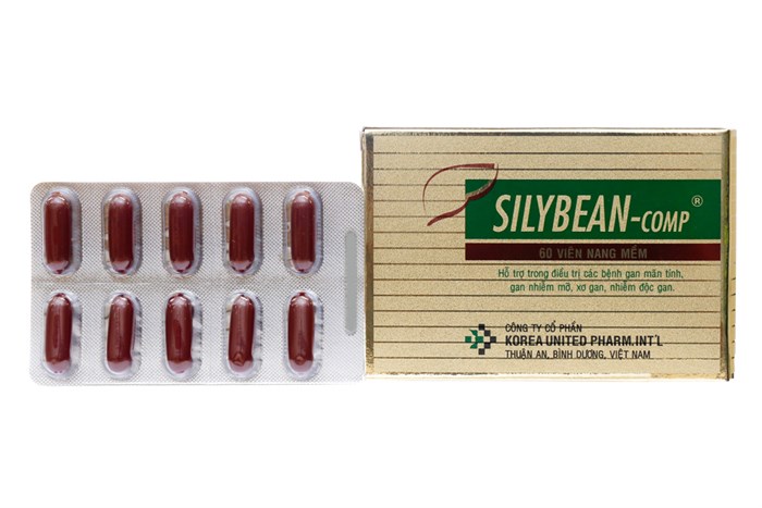 Silybean-Comp hộp 60 viên giải độc và tăng cường chức năng gan gây ra mụn nhọt chán ăn tiêu hóa kém của Hàn Quốc