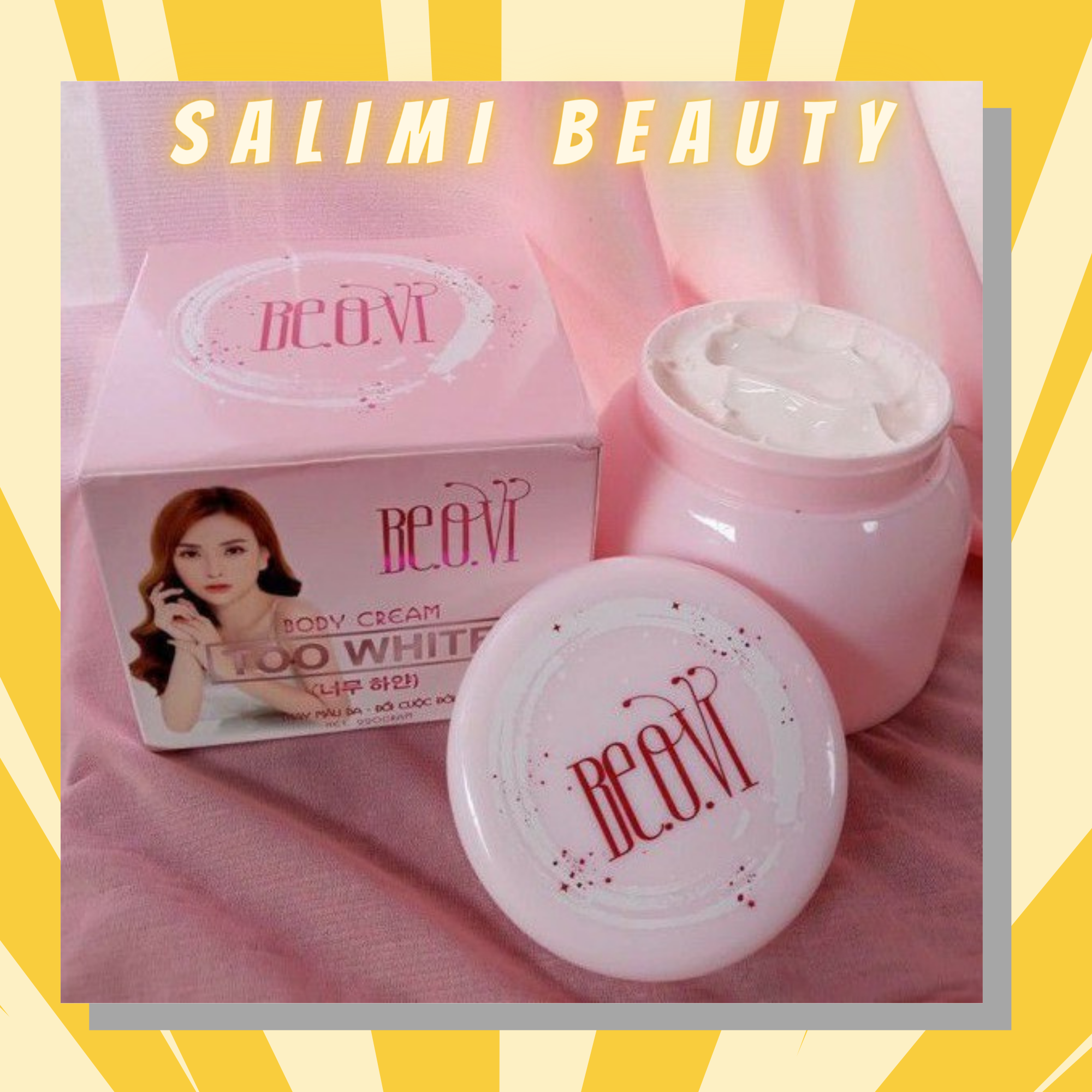 Kem Body Too White Be.o.vi - Dưỡng Trắng Da Toàn Thân Giữ Ẩm Làm Mền Các Vùng Da Khô Sần Và Chai Sạm - 220 Gram - Hàng Chính Hãng