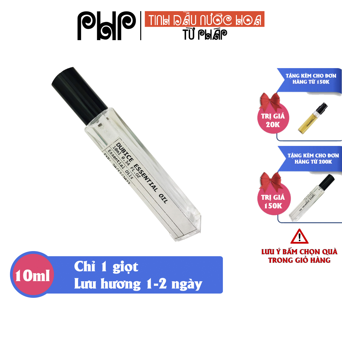 [Lưu Hương 14 Tiếng] Tinh Dầu Nước Hoa Nam Nữ Php 10Ml Hàng Cao Cấp Nguyên Chất Thơm Lâu 1 - 2 Ngày Trên Quần Áo