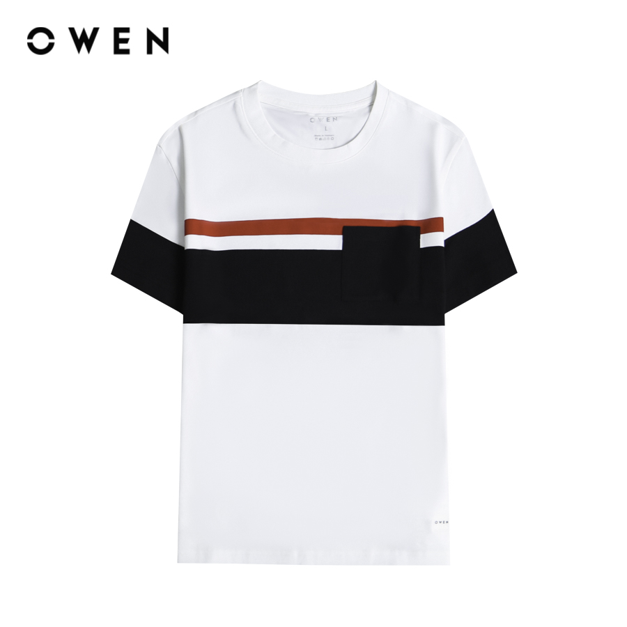 OWEN - Áo thun nam Tshirt ngắn tay Body Fit TSN233239 màu Trắng chất liệu COTTON MODAL