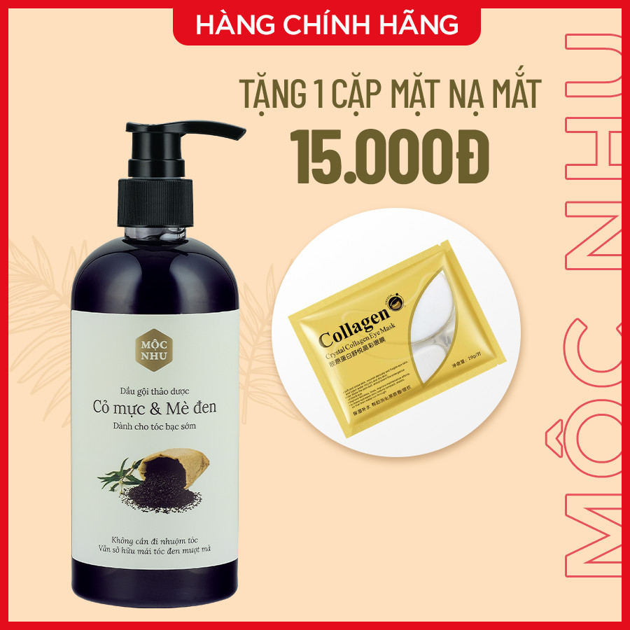 [Hàng Chính Hãng] Dầu Gội Cỏ Mực Mộc Nhu Tặng 1 Cặp Mặt Nạ Giảm Thâm Và Giảm Nhăn Vùng Mắt