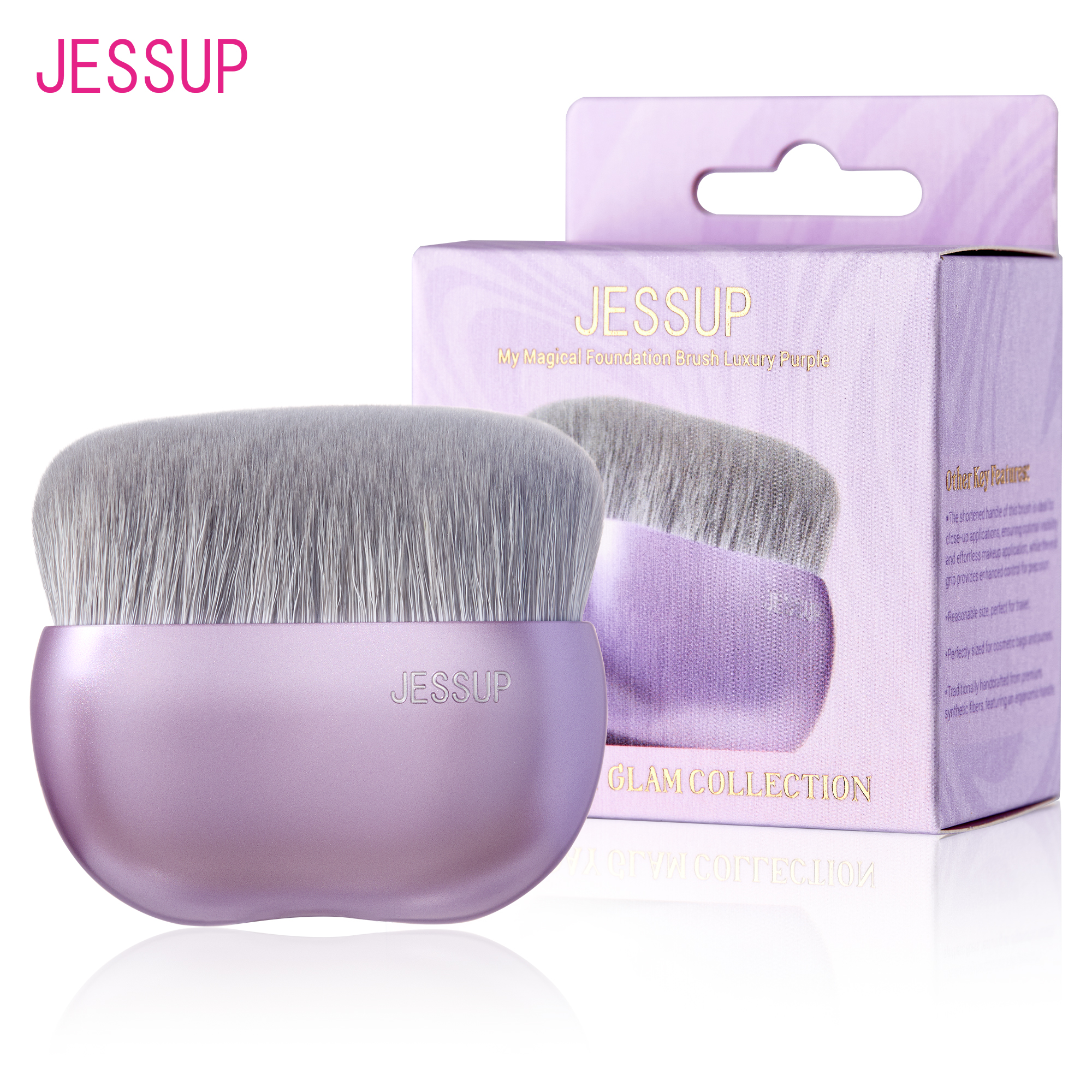 Cọ Nền Jessup cho Trang Điểm Lỏng Cọ Kabuki Đầu Bằng Lớn dùng để Tán Làm Mịn Chấm Phấn Màu Tím Sang