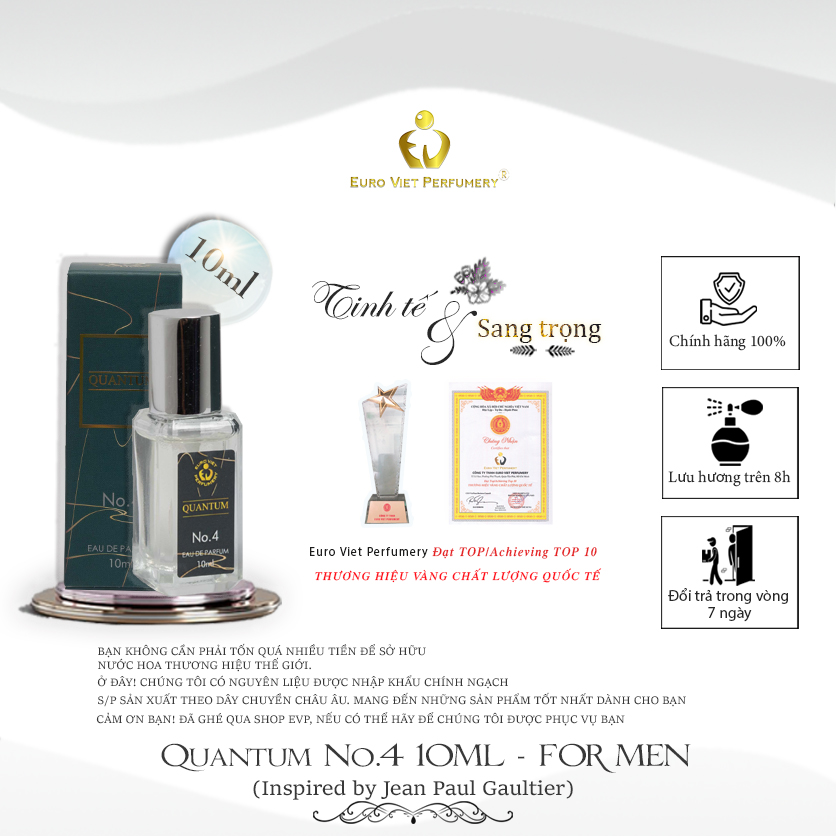 Nước Hoa Nam EU Quantum N0.4 Euro Viet Perfumery