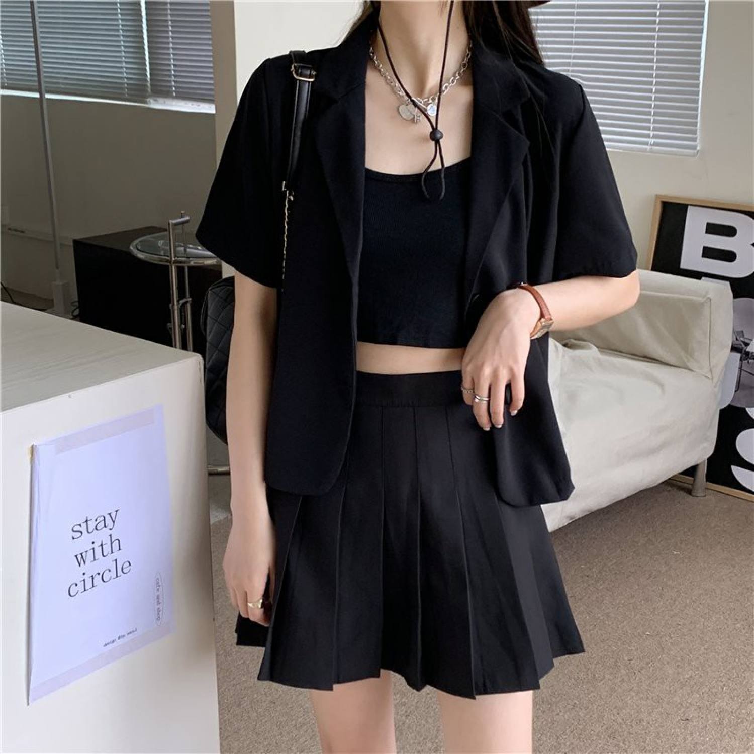 Áo BLAZER NGẮN TAY trơn kiểu dáng Croptop blazer croptop nữ cộc tay dáng ngắn1 lớp style Hàn Quốc