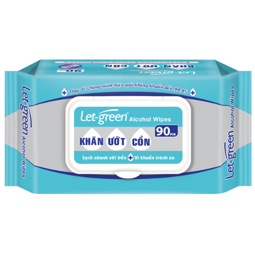Khăn Giấy Ướt Có Cồn Let-green 90 miếng/bao