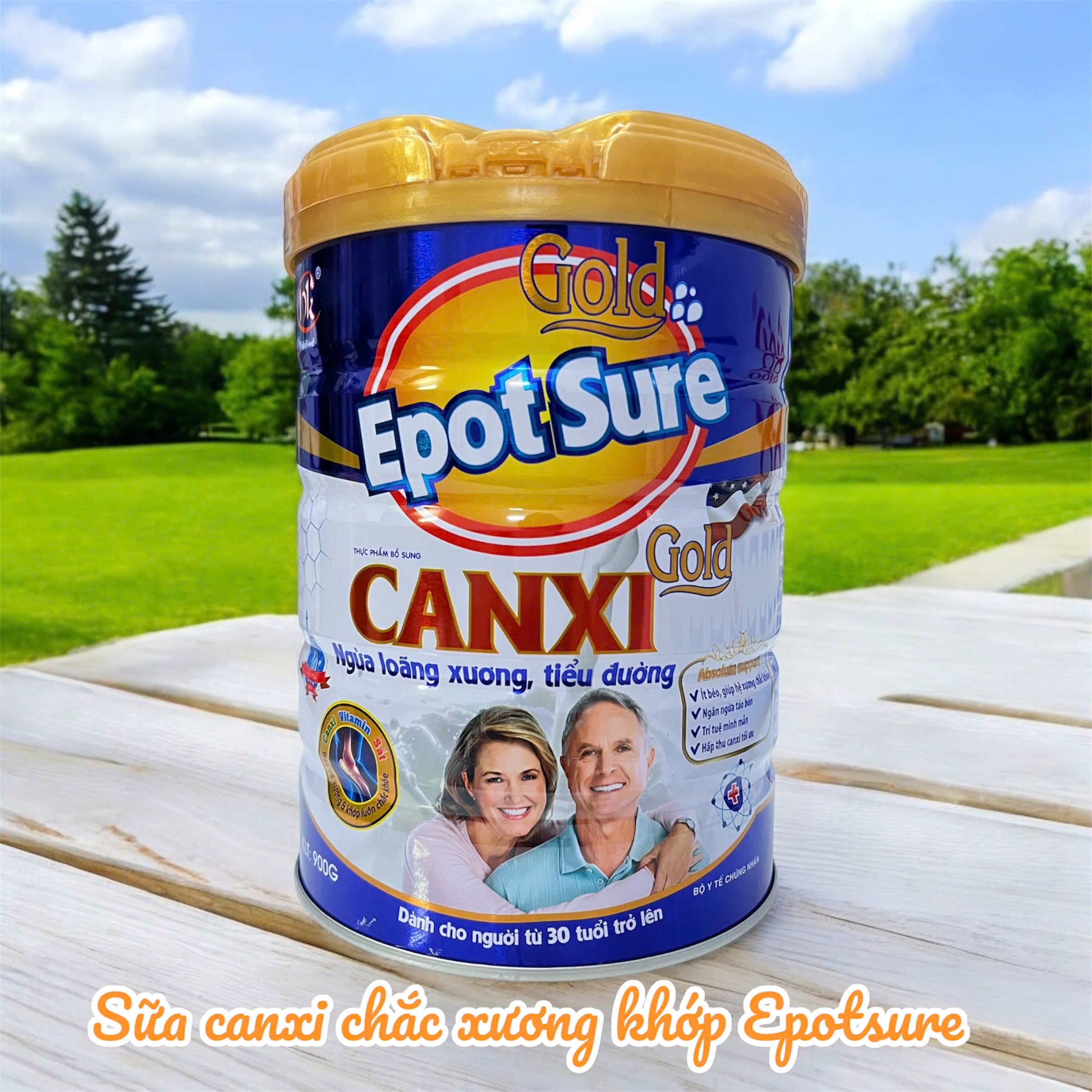 Sữa canxi cho người già Epot sure canxi ngừa loãng xương tiểu đường 900g - Sữa Epot sure canxi gold 