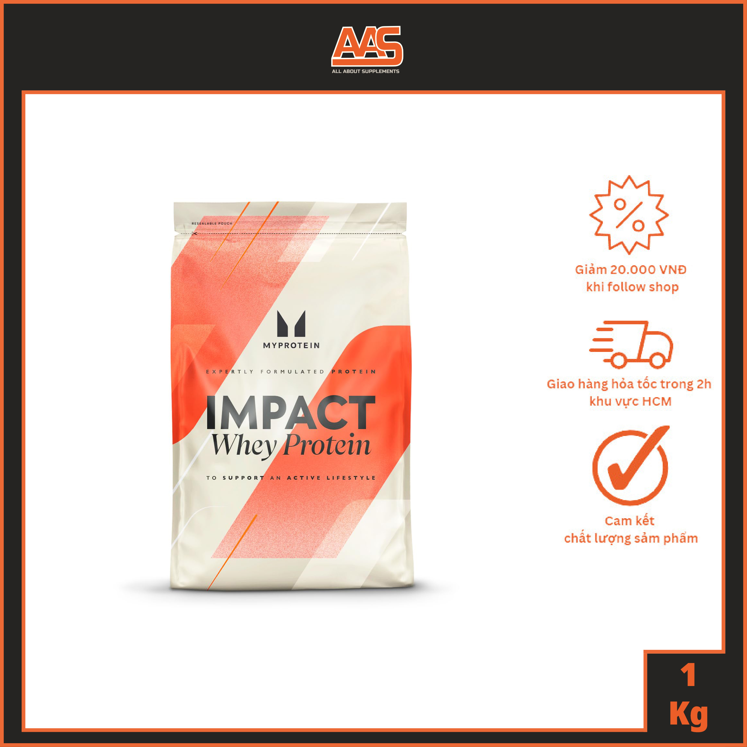 [HCM]Sữa tăng cơ Impact Whey Protein Myprotein 1kg (40 lần dùng)