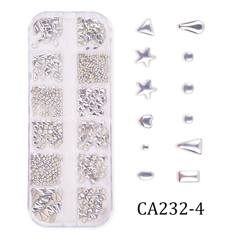 [HCM]ANYAR-12 Lưới Phong cách Hỗn hợp Nghệ thuật Làm móng Vỏ Sao Mặt Trăng Thiết kế Hình bầu dục Kim loại Đinh tán Đinh tán Khung Chuỗi 3D Tự làm Phụ kiện Trang trí Quyến rũ