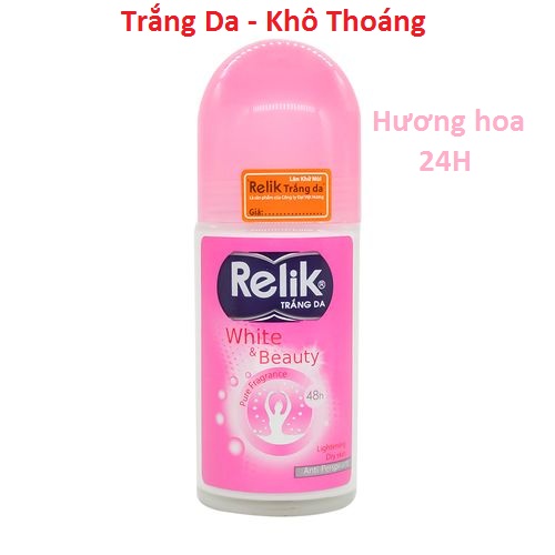 [Hcm]Lăn Khử Mùi Relik White And Beauty Trắng Da Lưu Hương 48H 25Ml