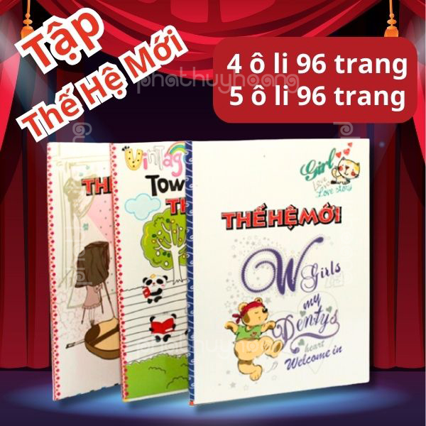 Lốc 5 cuốn tập 96 trang 5 ô ly và 4 ô ly giá rẻ phổ thông  Tập 4 ô ly và 5 ô ly combo 5 cuốn  Tập 4 