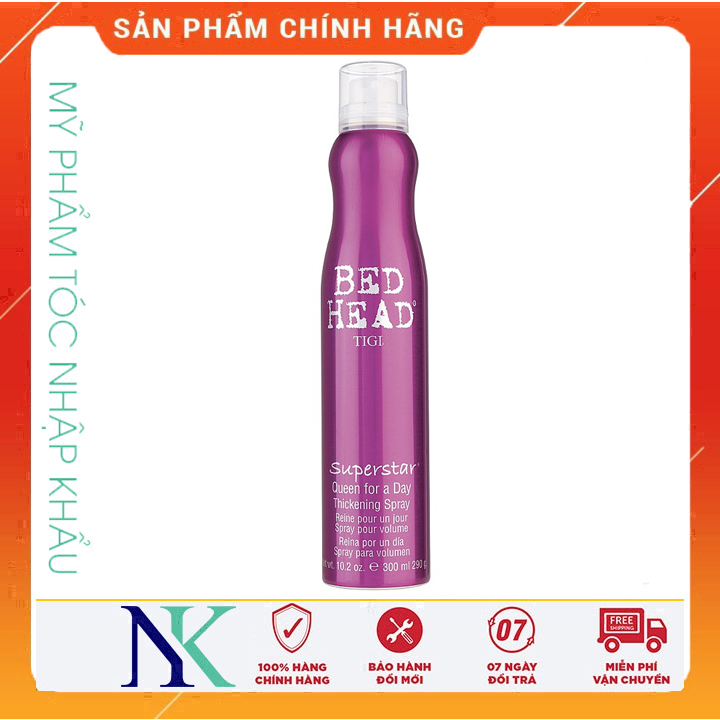 [Hcm]Xịt Tạo Phồng Và Làm Dày Tóc Bed Head Tigi Superstar Queen For A Day 300Ml