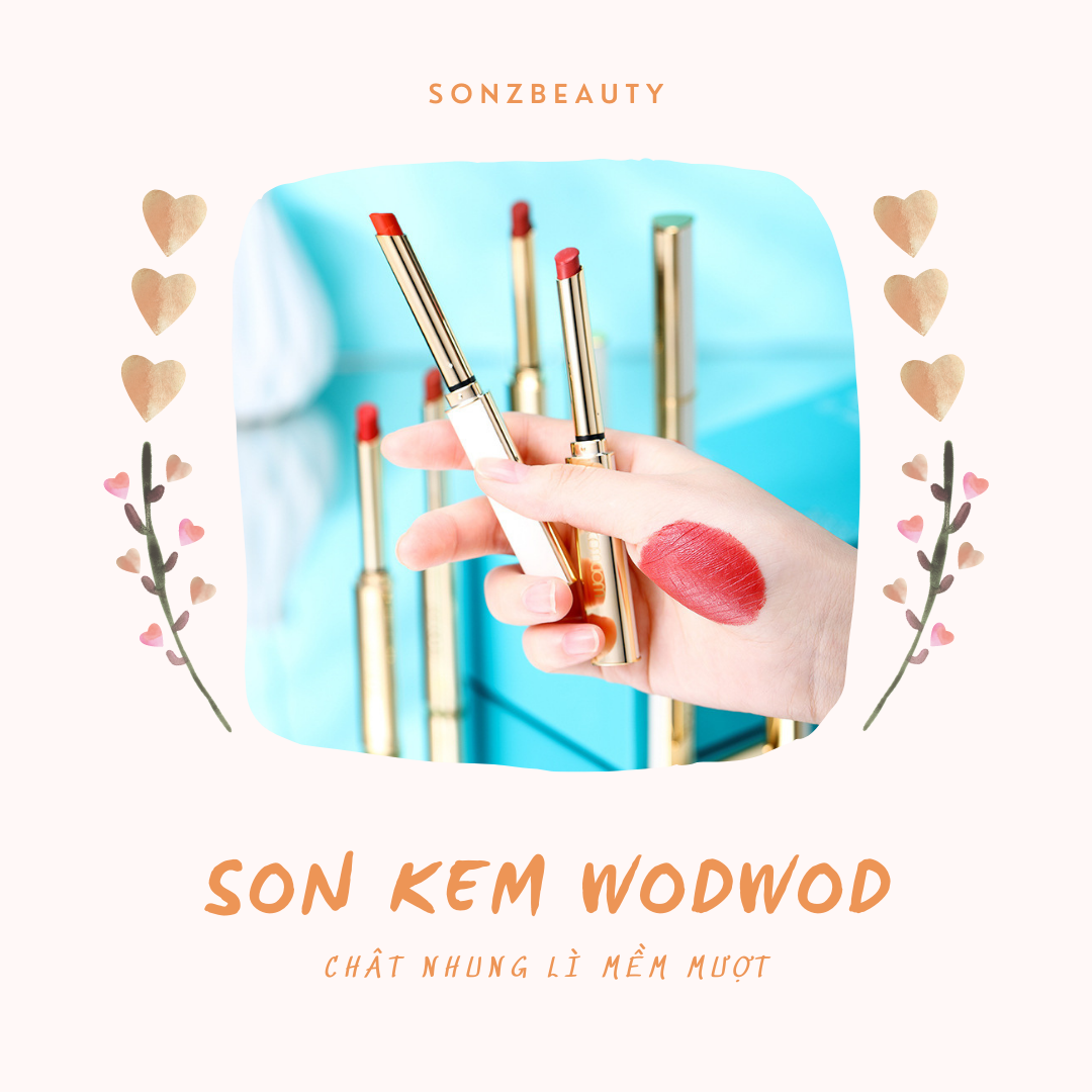 [CHẤT MỊN] Son Kem Wodwod chất kem mịn lên màu chuẩn thơm không thấm nước hàng nội địa Trung