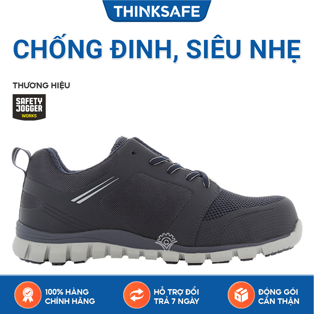 Giày bảo hộ lao động nam Safety Jogger Ligero siêu nhẹ thoáng khí chống đinh chống giập ngón chống trượt- Giày công trình Thinksafe