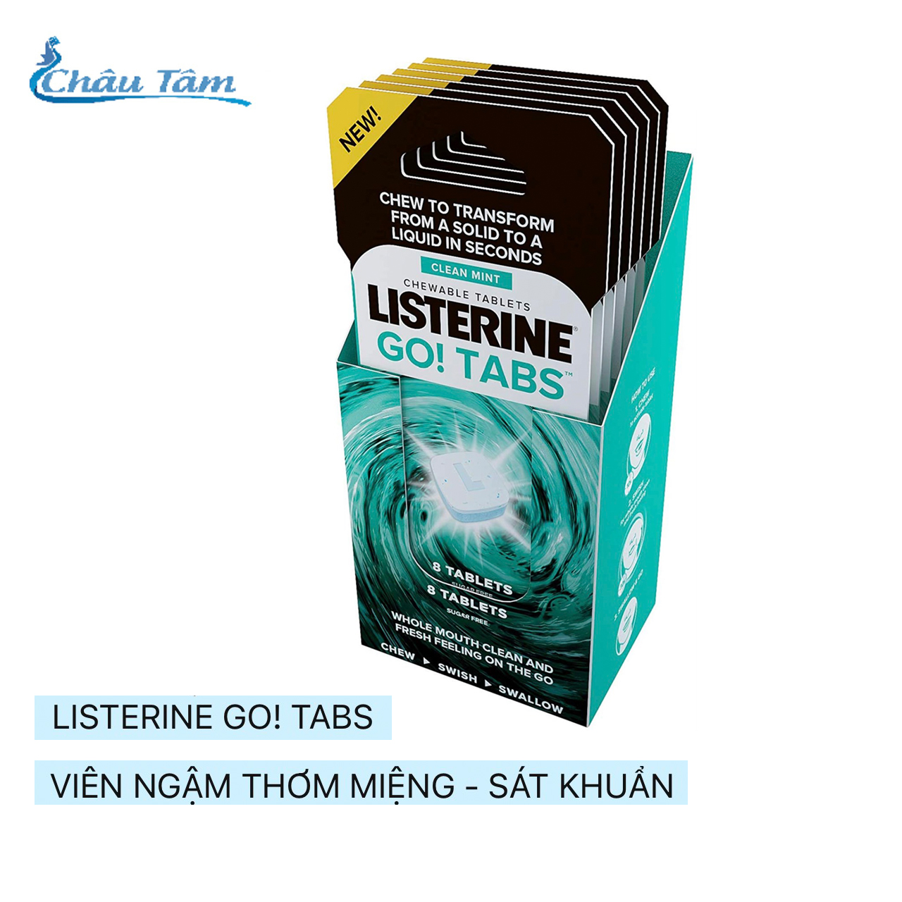 [Hcm]Bô Làm Sạch Và Thơm Miệng Listerine Go! Tabs (48 Viên)