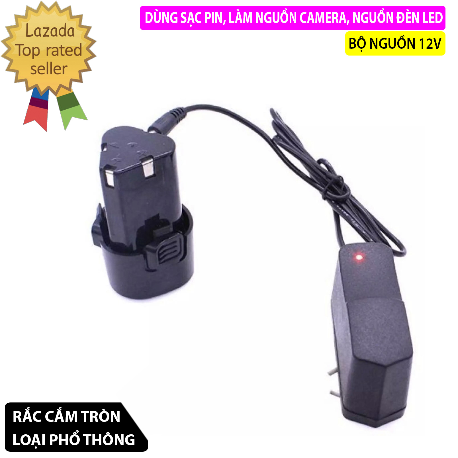 Bộ sạc pin Pin Li-ion 12V 1500mAh Đế Sạc được tất cả các loại Pin Lithium li-ion 12V 1A ( 2A ) Chuyê