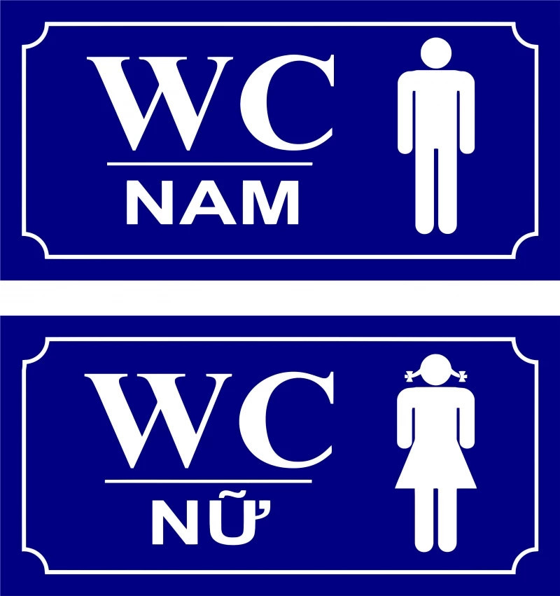 biển wc chỉ dẫn nhà vệ sinh - nam nữ riêng biệt 15x20cm(1 bảng)