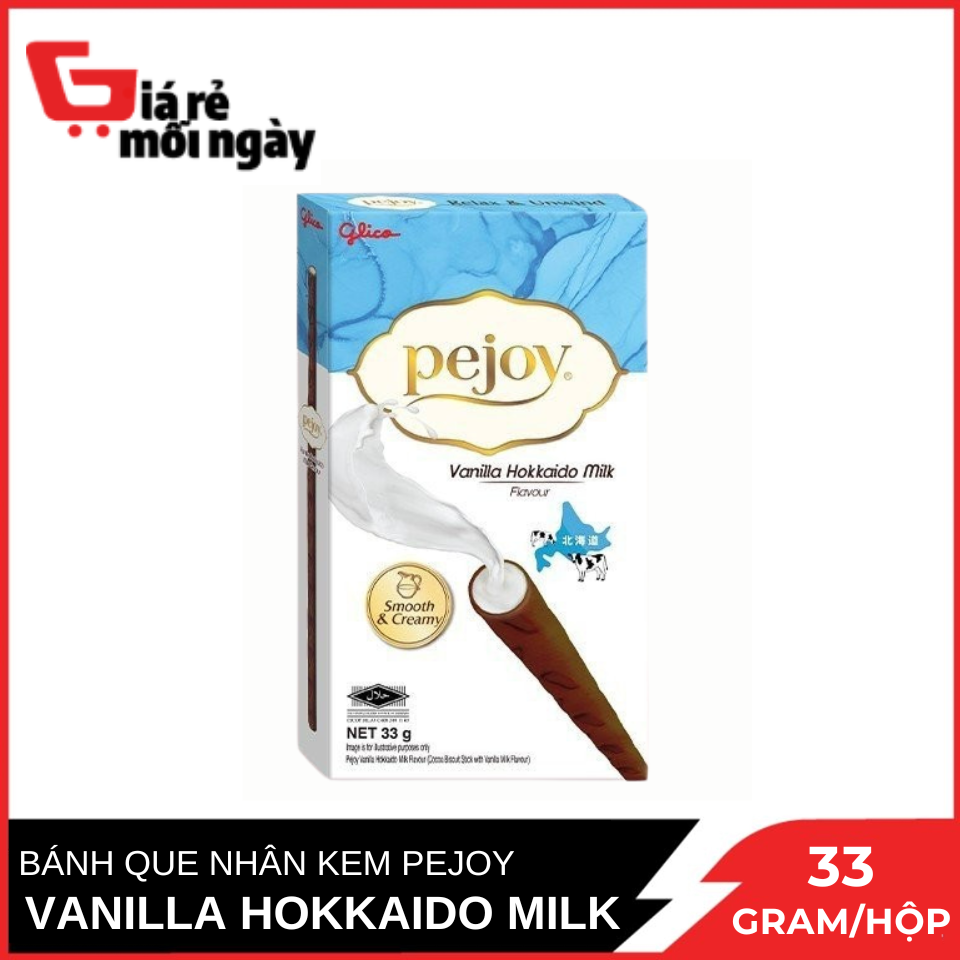 Bánh Que Nhân Kem Glico PEJOY Vanilla Hokkaido Milk Hộp 33g