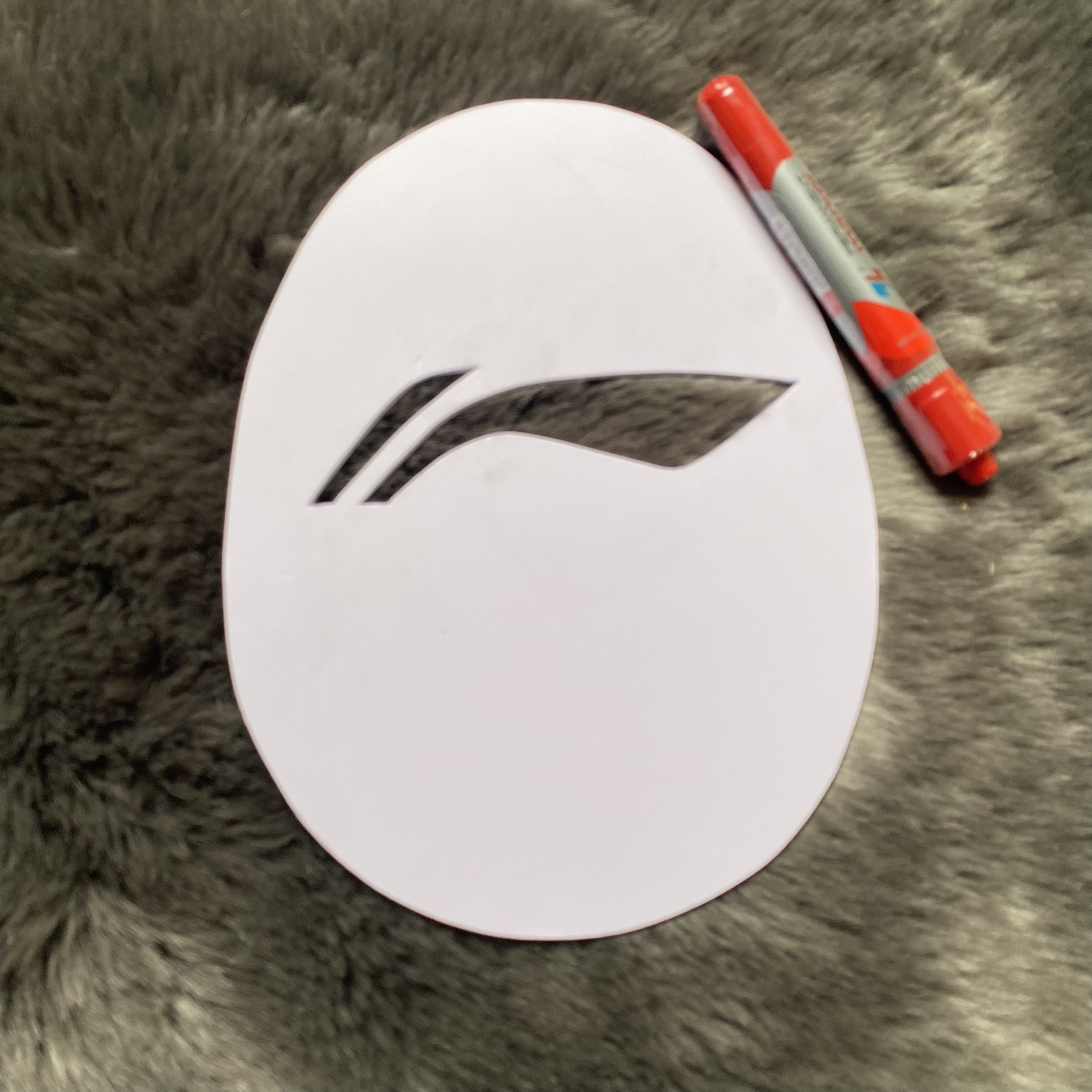 Khung logo vợt cầu lông yonex lining lindan chất liệu fomex màu trắng sơn lưới vợt cầu lông