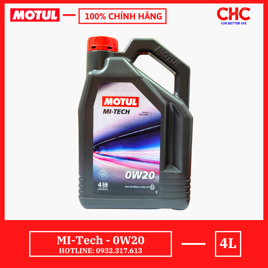 Dầu nhớt xe hơi Motul Mitech 0W20 phù hợp các dòng xe hiệu suất cao Porscher Subaru Honda Civic Toyo