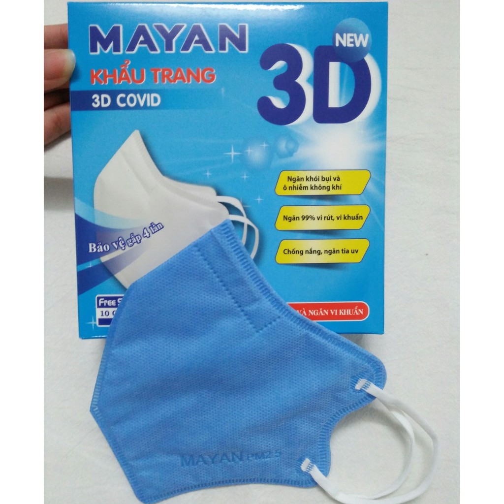 Khẩu Trang Mayan 3D Người Lớn (Hộp 10 Chiếc)