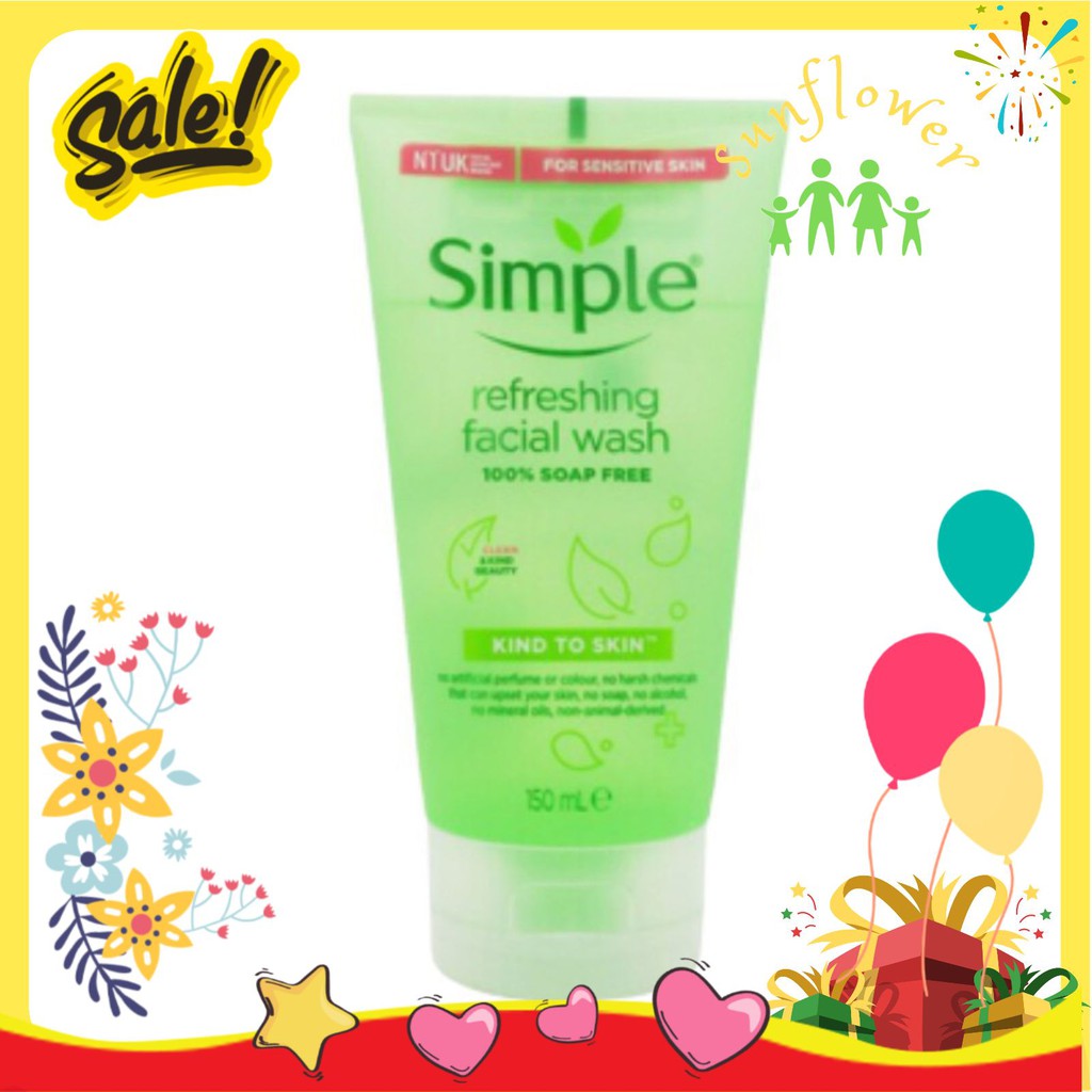 Sữa rửa mặt Simple Kind To Skin Refreshing Facial Wash Gel – 50ml Anh Quốc – Shop Sunflower
