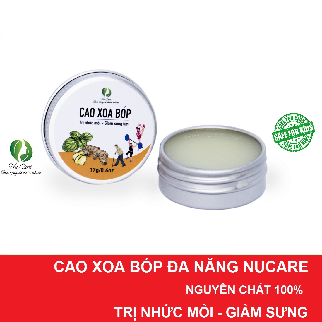 [Hcm]Cao Xoa Bóp Đa Năng Nucare 17Gram Được Làm Hoàn Toàn Từ Tinh Dầu Thiên Nhiên Tốt Cho Người Tê Thấp Khớp Giảm Sưng Bong Gân Bầm Tím