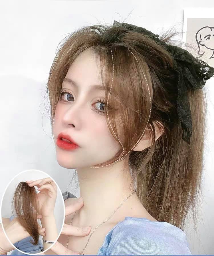 [ hàng hót ] tóc giả nữ mái dài tóc bái bay tóc mái giả tóc giả hai mái ( tóc tơ )