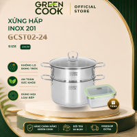 Nồi xửng hấp inox 201 đa năng 24cm Greencook GCST02-24IH