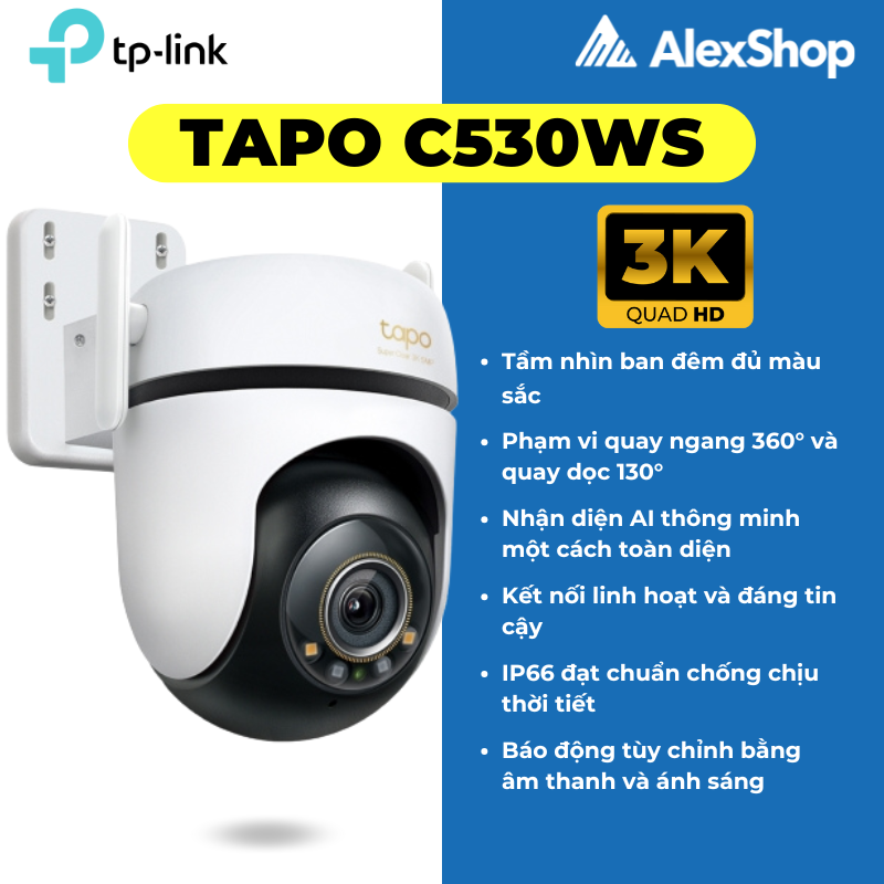 Camera WiFi TPLink Tapo C530WS / C520WS/ C510W/ TC40/ C500 2K/ FullHD Xoay 360 - Camera Ngoài Trời C