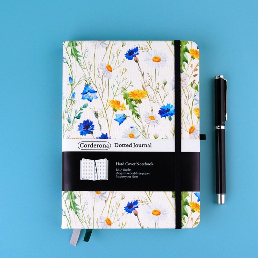 Sổ tay chấm bi B6 giấy dày 160gsm bìa cứng có dây thun Bujo Dot Grid Notebook