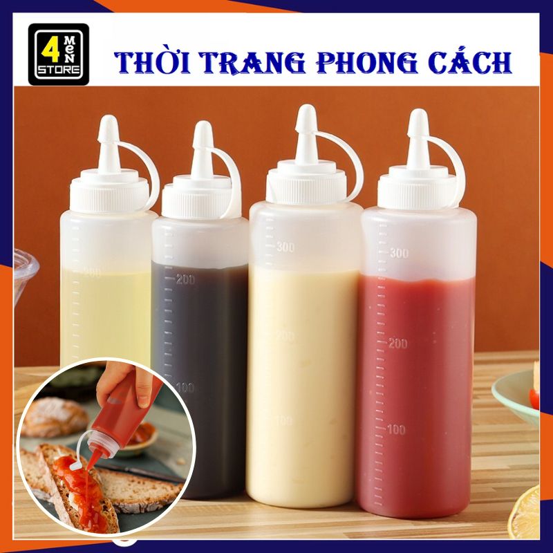 Bình Nhựa Đựng Tương Sirup Nước Sốt 230ml 500ml 800ml -  Lọ Chai Đựng Tương Ớt Tương cà Dùng Trong Q