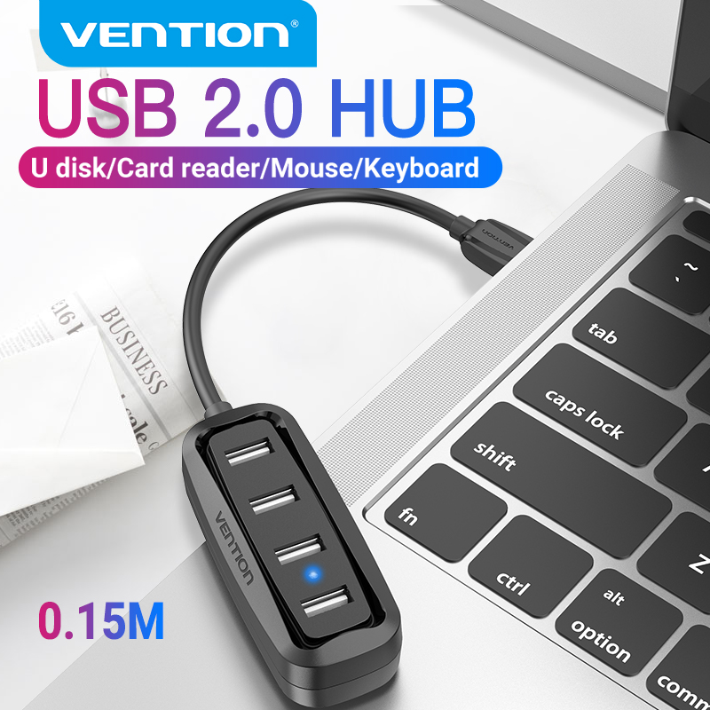 Vention HUB chia USB 4 cổng Adapter USB Splitter with LED Indicator USB Hub for PC Computer Tablet H