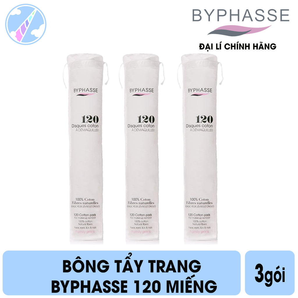 Combo 3 Bông Tẩy Trang Byphasse 120 Miếng