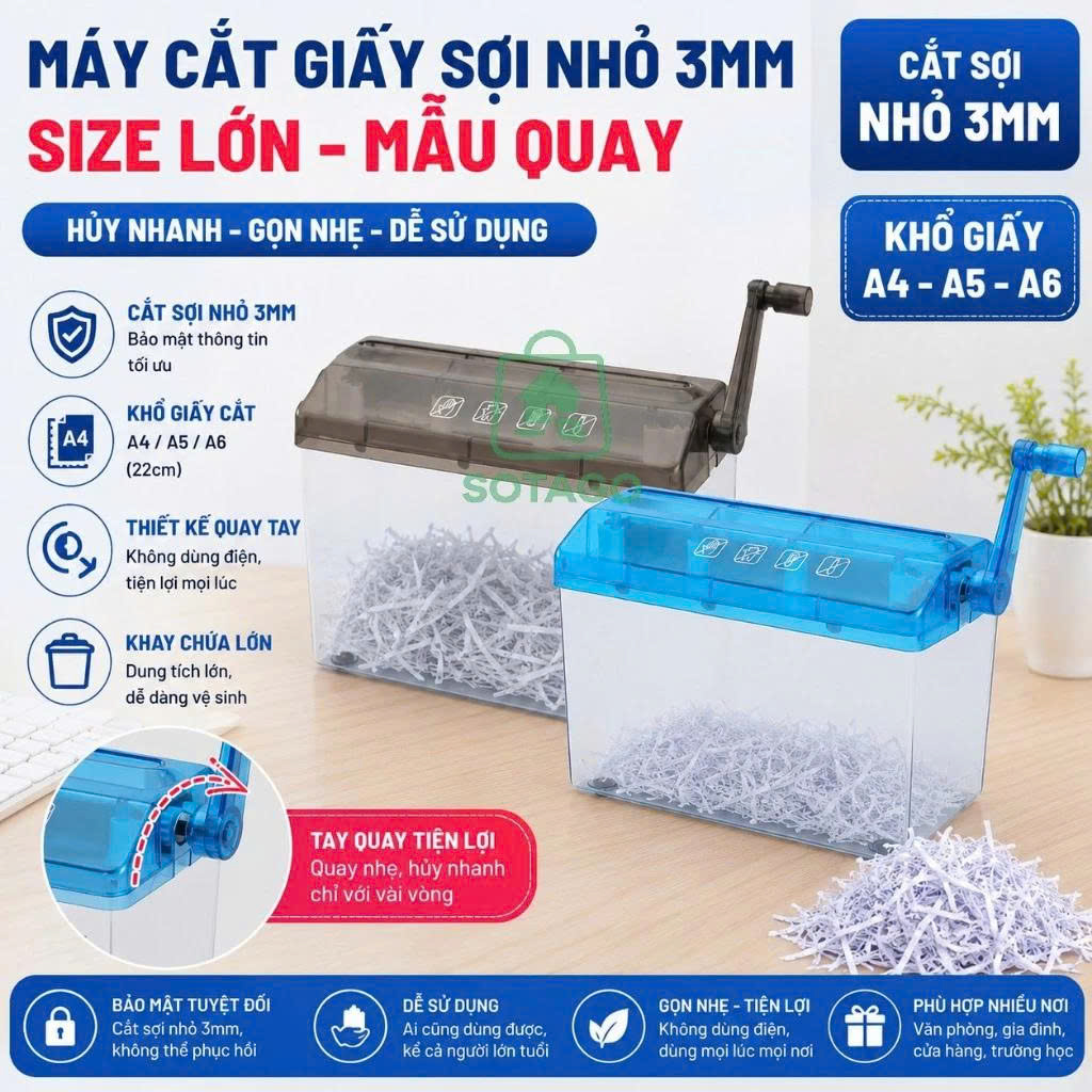 MÁY CẮT GIẤY SHREDDER - MÁY HỦY TỆP TÀI LIỆU DỤNG CỤ CẮT GIẤY NHỎ CẦM TAY TIỆN LỢI CHO VĂN PHÒNG GIA ĐÌNH BỀN BỈ DỄ SỬ DỤNG