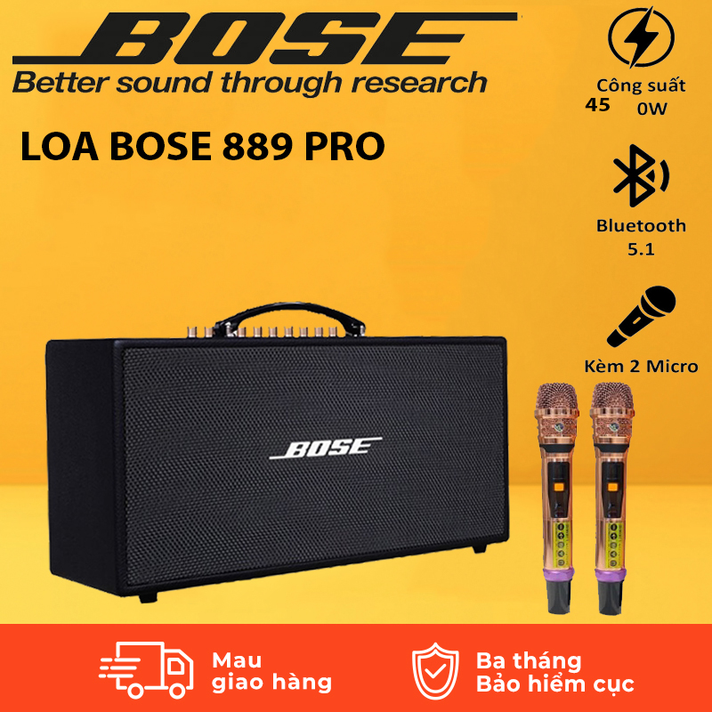 CHÍNH HÃNG Loa Kéo Karaoke Mỹ Siêu Trầm - Loa Kéo Karaoke Di Động Bose 889A PRO 2 Bass 2 TẤC, 1 Trung, 1 Treble Công Suất Cực Lớn Bass Độ Dày - Bluetooth 5.0, Tích Hợp Chỉnh Cơ Bass Treble , Echo Reverb