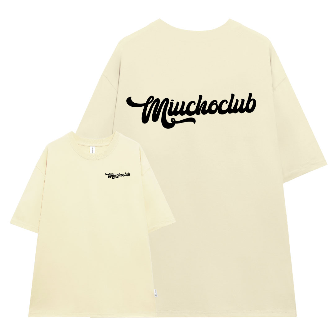 Áo thun nữ form rộng ATD337 Miucho cotton cổ tròn in typography