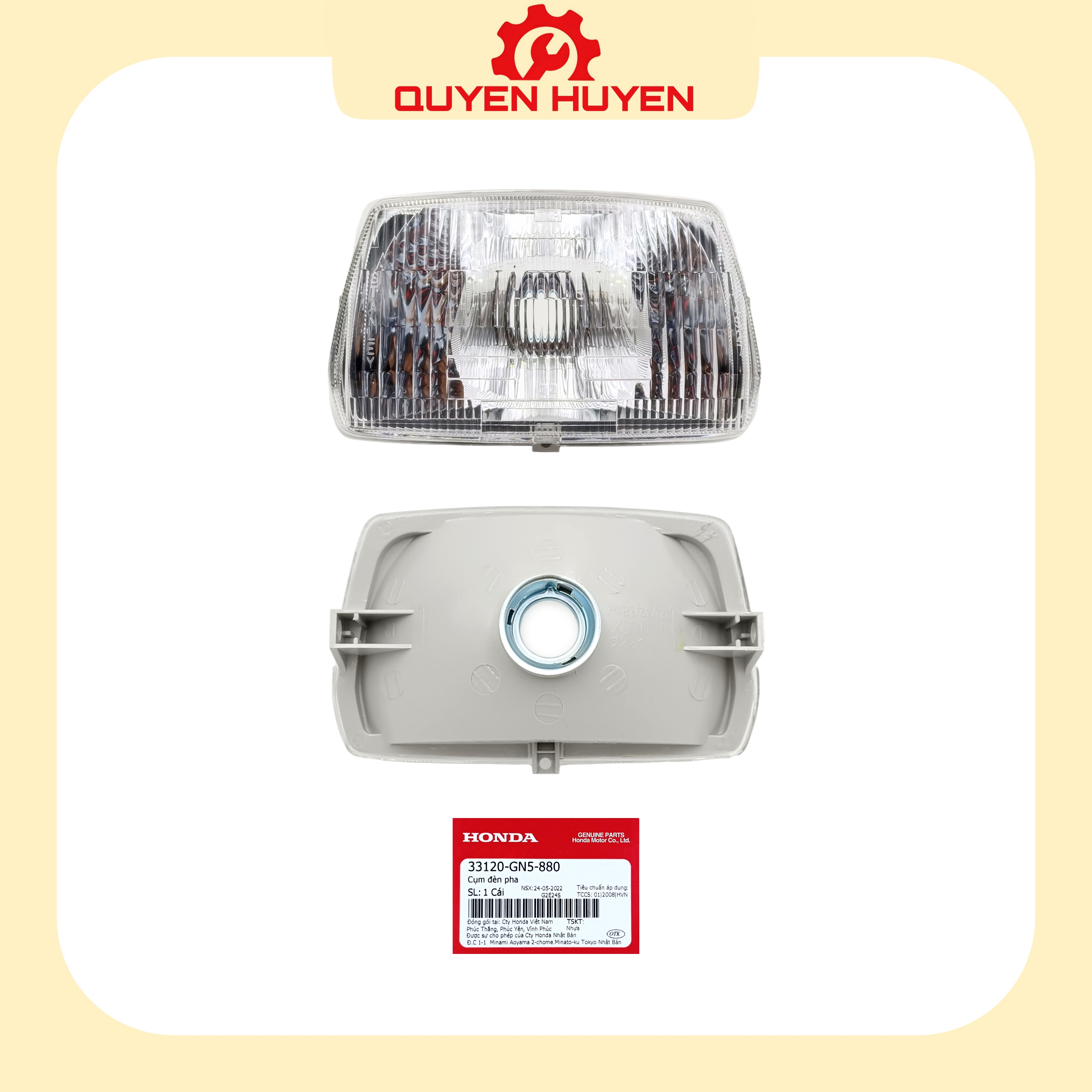 Bộ đèn pha xe Dream II choá đèn Super Dream - Hàng chính hãng