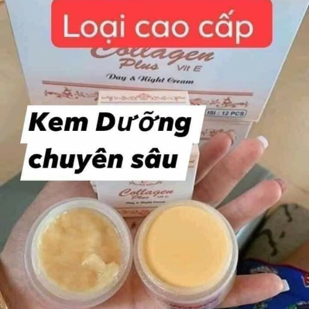 Bộ Kem Collagen Plus Vit E Indonesia Tái Tạo Da Phục Hồi Da Hư Tổn Loại Bỏ Mụn Thâm Và Nám Da ( Kèm Soap Rửa Mặt) - Hx2096