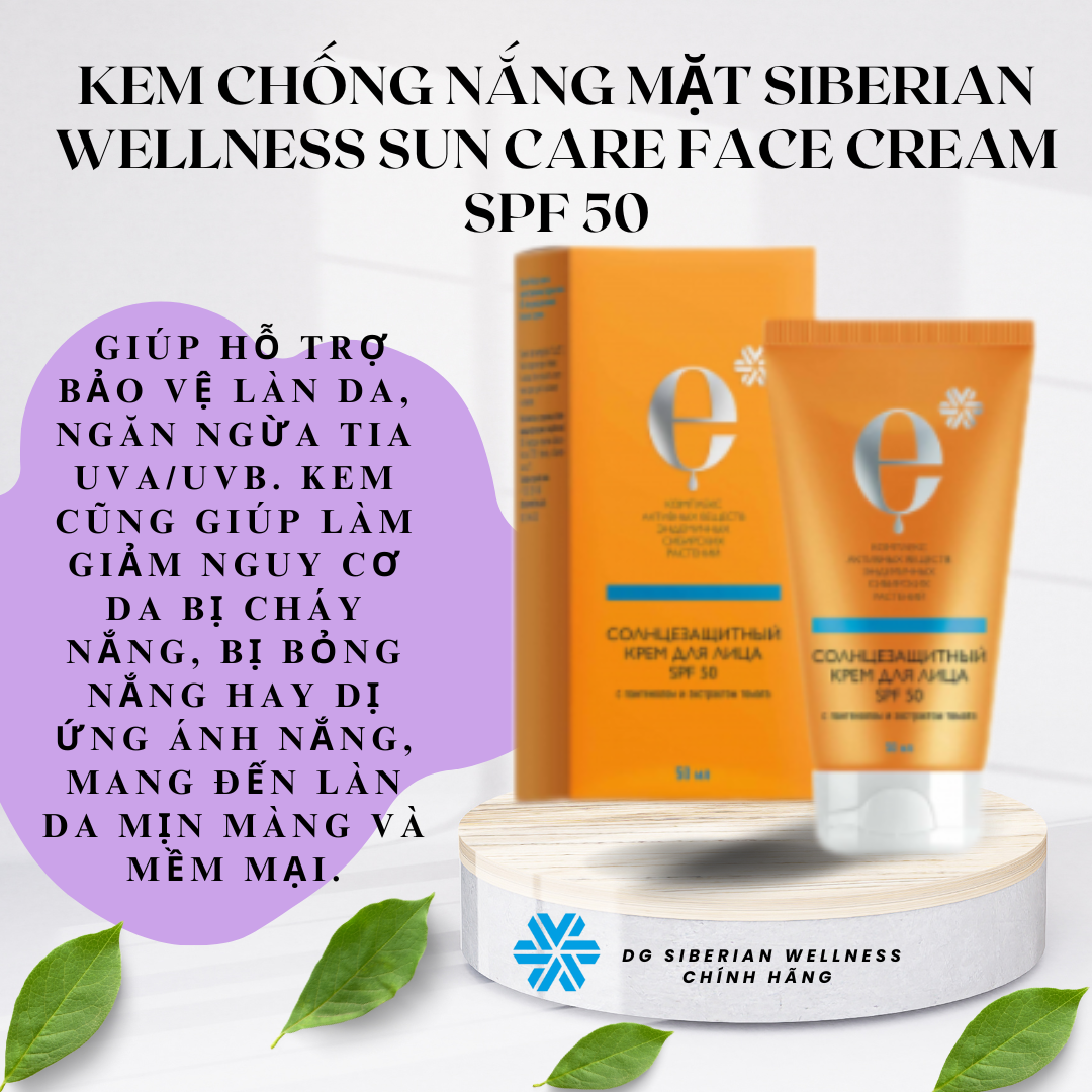 [CHÍNH HÃNG] Kem chống nắng mặt Sun Care Face Cream SPF 50 - SIBERIAN WELLNESS