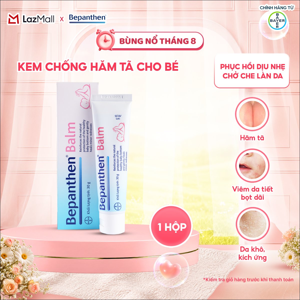 Kem Chống Hăm Bepanthen Balm Dạng Kem Mỡ Tuýp 30G