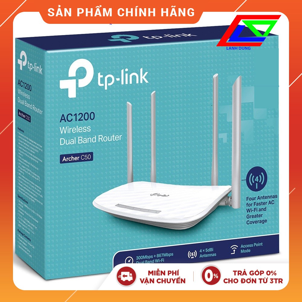 CHÍNH HÃNGBộ phát sóng TP-Link Archer C50 (chính hãng)