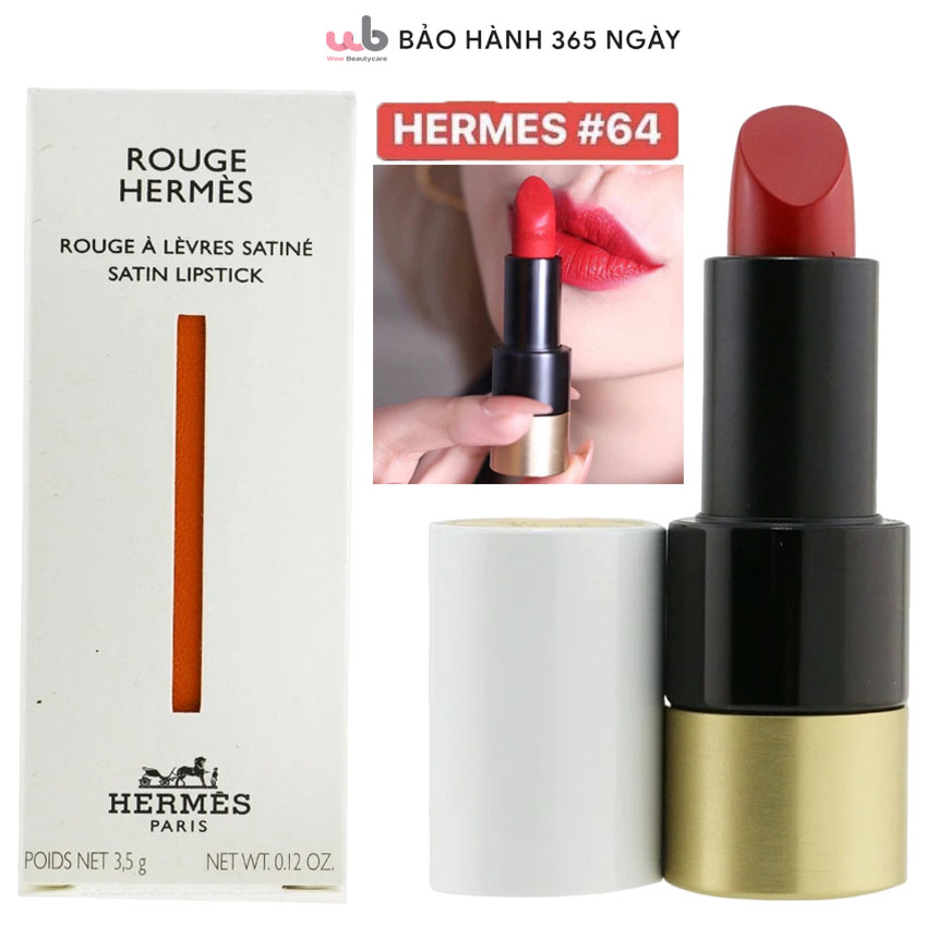 NEW HERMÈS Rouge Casaque #64 Satin Lipstick 3.5g 0.12 oz