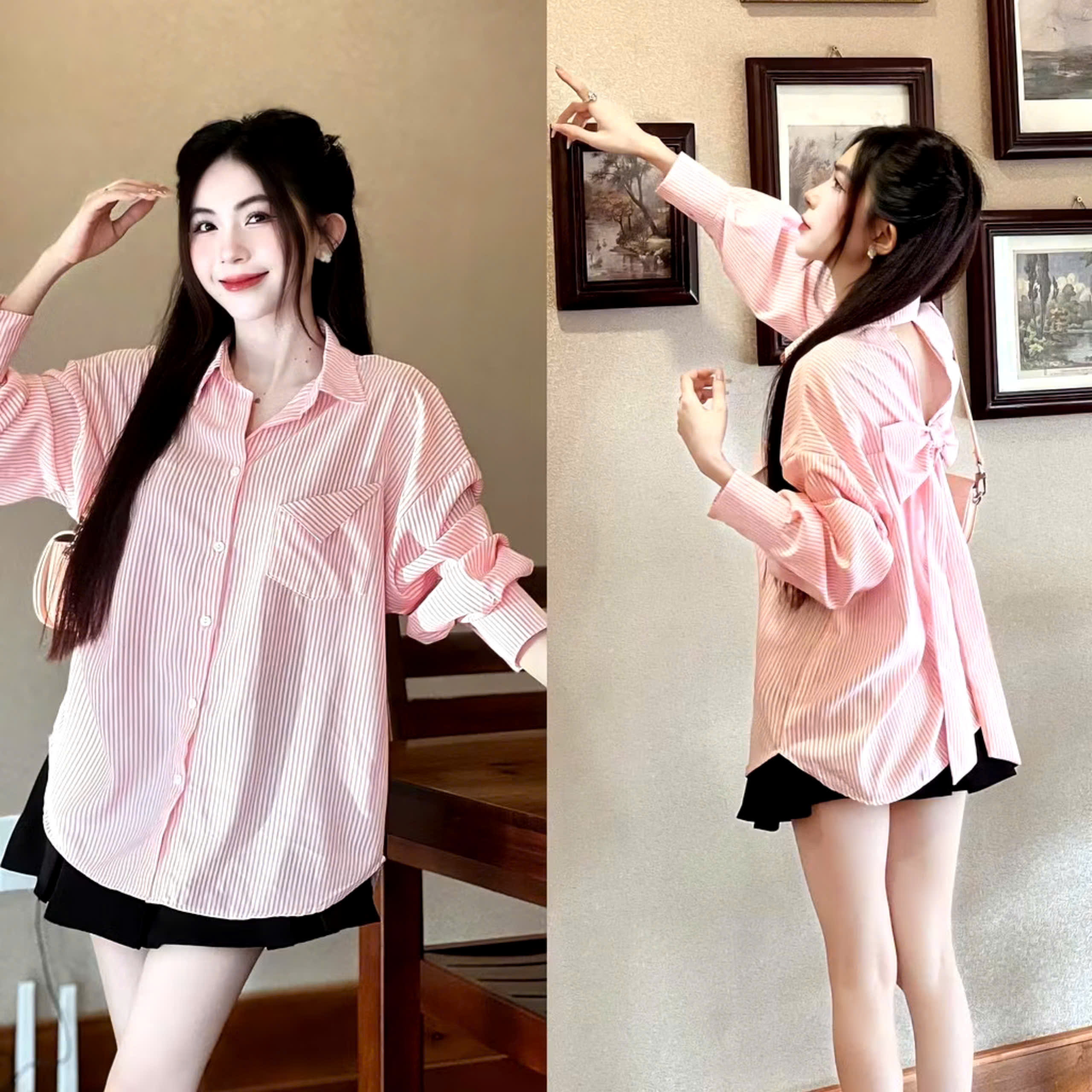 Thời Trang Nữ Áo Sơ Mi Tay Dài Nữ Kiểu Trẻ Trung Bigsize 50-95kg