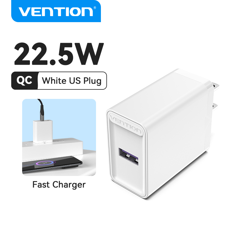 Vention Sạc USB Sạc Nhanh Sạc Nhanh 22.5W Sạc Nhanh QC 3.0 USB Android Sạc Nhanh Cho iPhone Huawei R